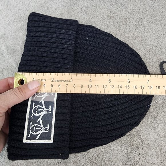 Original Penguin Hat Mens One Size Black Rib Beanie *NWT* - Picture 5 of 7